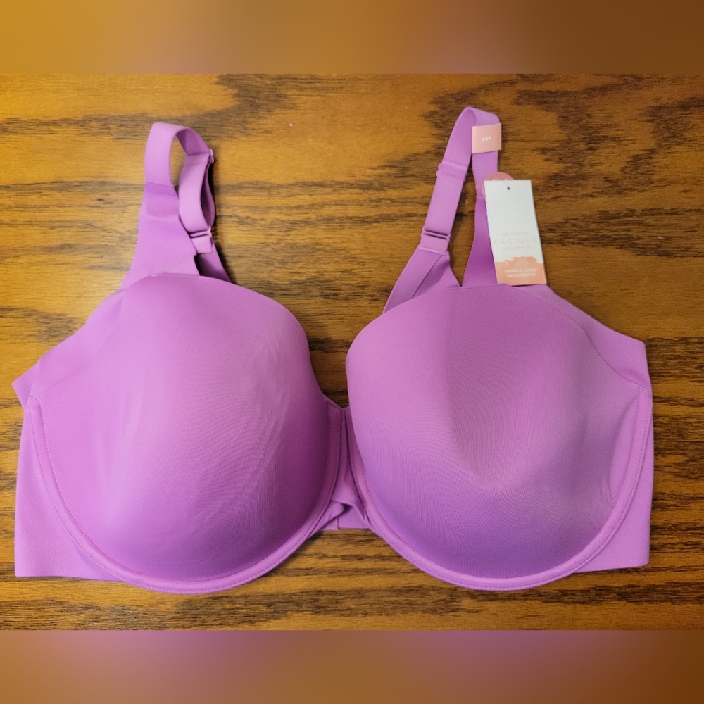 The Modern Cacique Collection Lightly Lined Balconette Bra.  Soft Purple